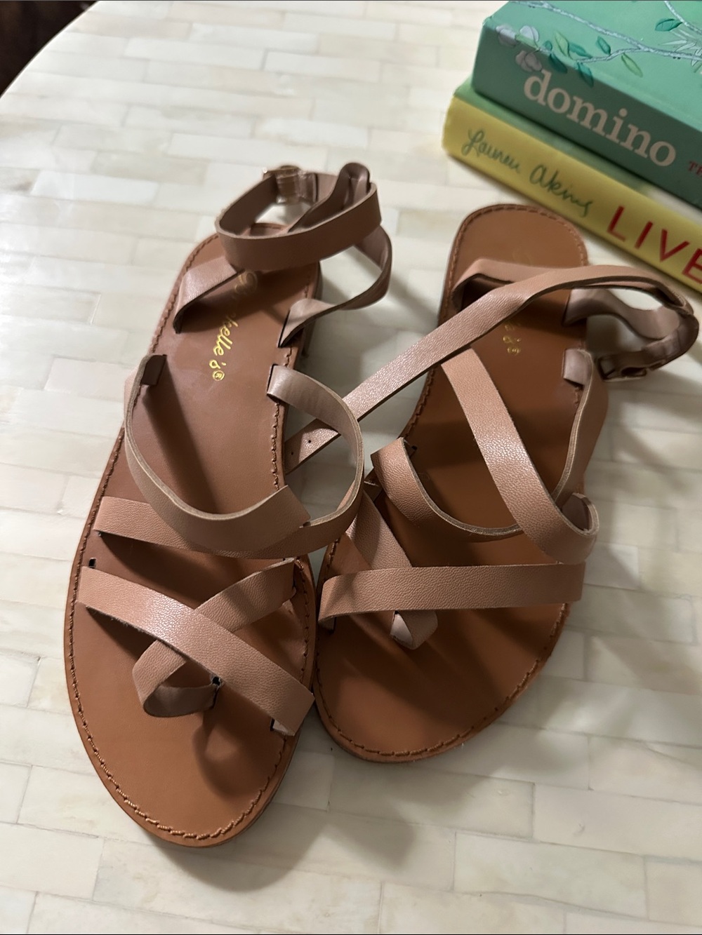 Catalina Blush Tan Strappy Gladiator Sandals